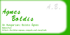 agnes boldis business card