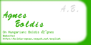 agnes boldis business card